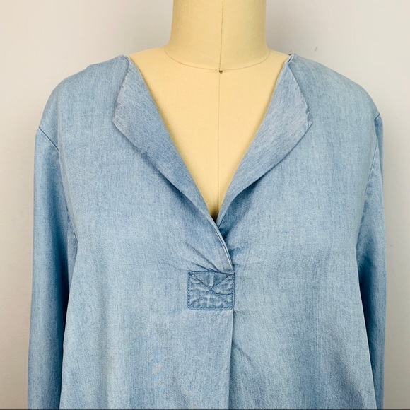 J. Jill Denim Chambray Popover Top - Picture 2 of 8